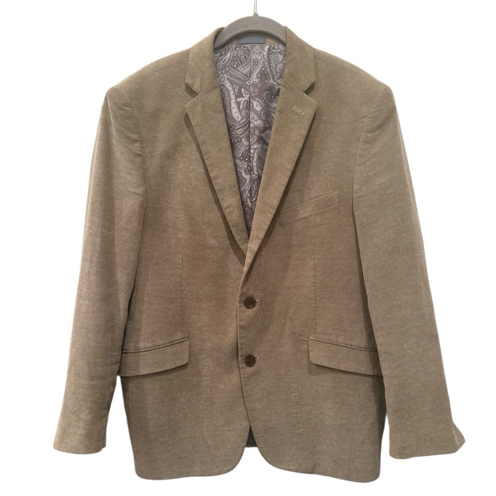 Madison Men's Brown Blazer Two Button Pockets Paisley Lining Sports Coat Fall